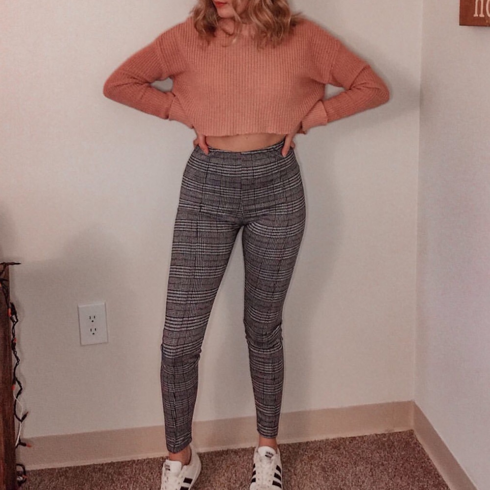 Cotton On Plaid High Waisted Skinny Legging Pants